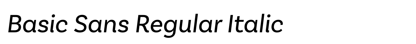 Basic Sans Regular Italic